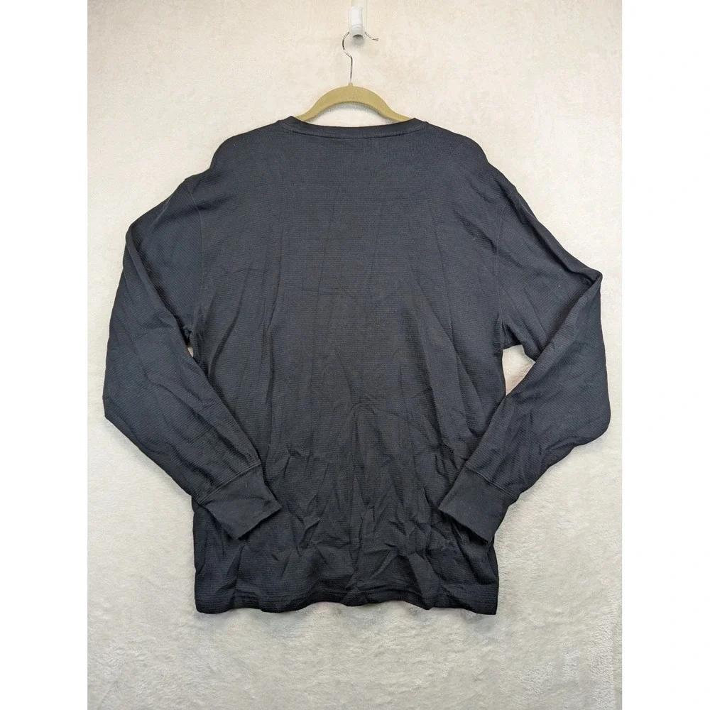 Polo Ralph Lauren Mens XL Thermal Waffle Sleep Shirt Black Red Pony